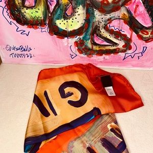 Givenchy - Givenchy Artwork Logo Printed Scarf 100% Silk